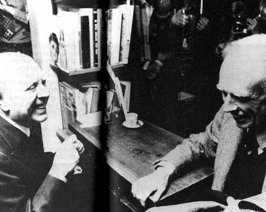 Jorge Luis Borges y Adolfo Bioy Casares en la Librería de la Ciudad, 1979