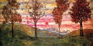‘Four trees’ (detalle), Egon Schiele, 1917