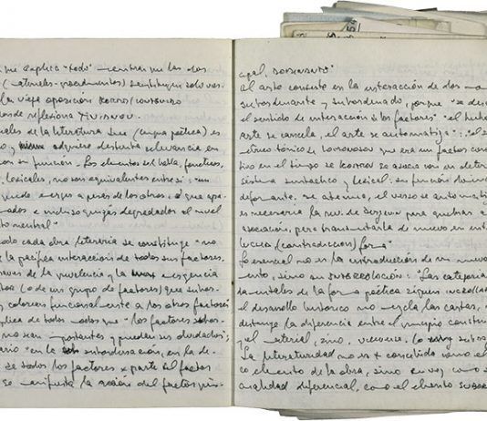 Página manuscrita de los diarios de Ricardo Piglia