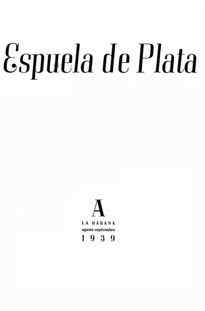 Espuela de Plata, n. A, agosto – septiembre, 1939