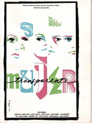 Cartel de Mujer transparente 1990 dir. Héctor Veitía Mayra Segura Mayra Vilasís Mario Crespo y Ana Rodríguez | Rialta