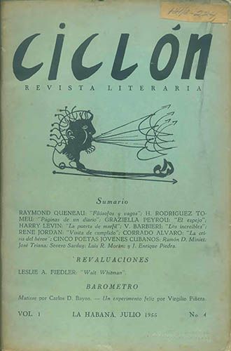 Ciclón, vol. 1, n. 4, julio, 1955