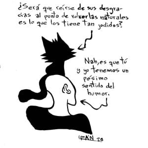 Una de las viñetas de la serie ‘Hablando con gato’, de Irán Hernández (imagen tomada del perfil de Facebook del autor)