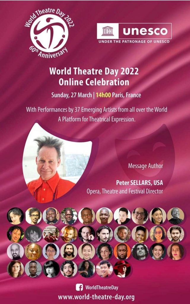 Cartel de la celebración del Día Mundial del Teatro.
