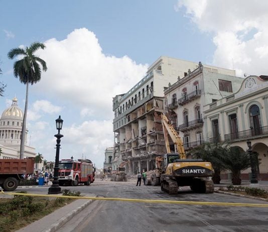 El hotel Saratoga en La Habana Vieja luego de la explosión (FOTO EL Estornudo)