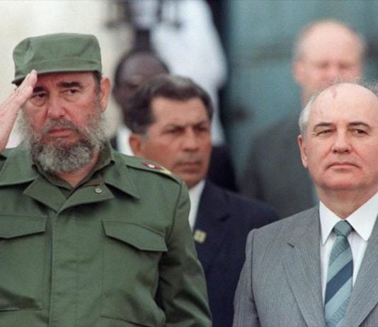Gorbachov durante su visita a Cuba en 1989