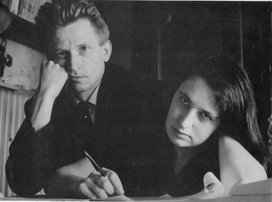 Jean-Marie Straub y Danièlle Huillet. Foto: Digne Meller Marcovicz para Cahiers du Cinéma.