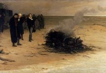 'El funeral de Shelley', Louis Edouard Fournier, 1889