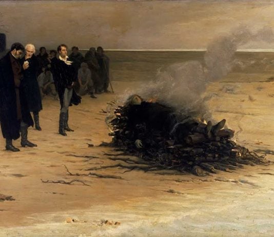 'El funeral de Shelley', Louis Edouard Fournier, 1889