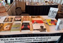 Stand de la Red de Editoriales Cubanas Independientes (RedECI) en LASA 2023; Vancouver, Canadá (FOTO Cortesía de RedECI)