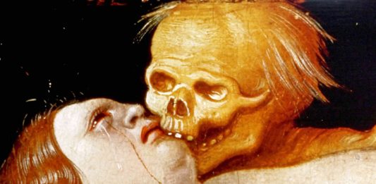 Detalle de 'La Muerte y la Doncella', Hans Baldung, 1518