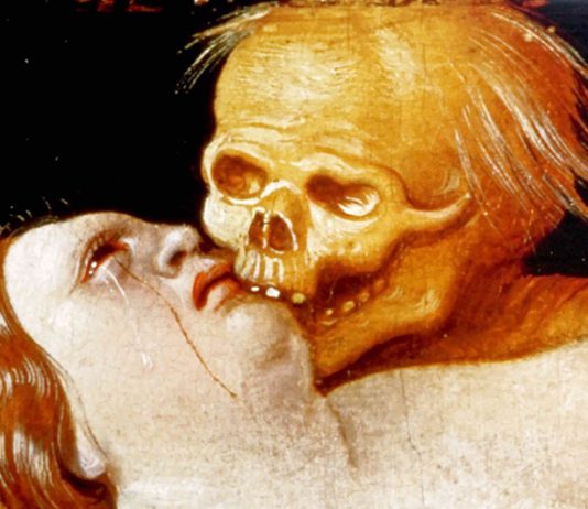 Detalle de 'La Muerte y la Doncella', Hans Baldung, 1518