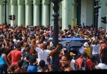 Detalle de la portada del volumen ‘Cuba 11J: Perspectivas contrahegemónicas de las protestas sociales’, coordinado por Alexander Hall (IMAGEN Vía: marx21.net)