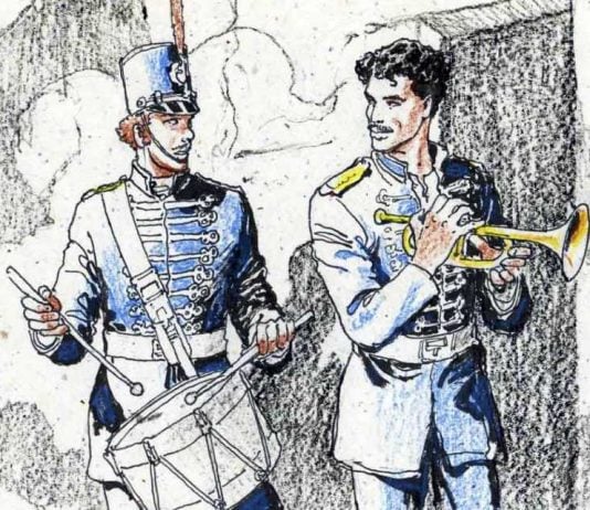 Ilustración de Milo Manara para el libro ‘El trompetista’ de David Riondino (IMAGEN Cortesía de la autora de la nota)