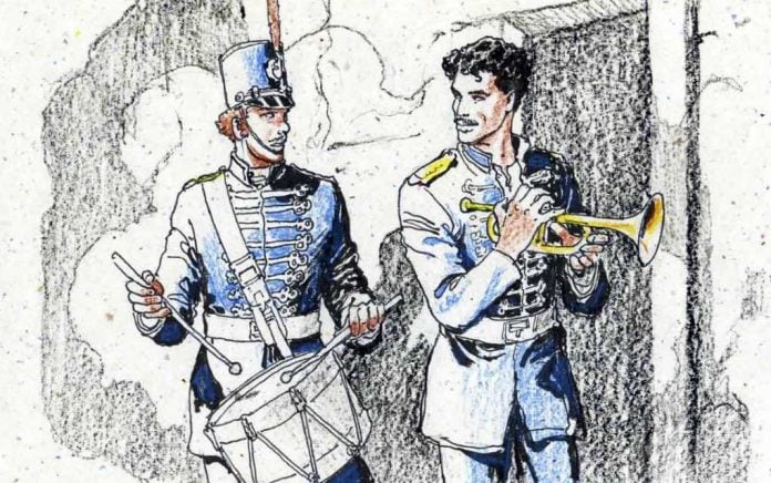 Ilustración de Milo Manara para el libro ‘El trompetista’ de David Riondino (IMAGEN Cortesía de la autora de la nota)