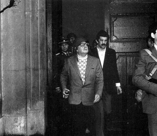 Salvador Allende en La Moneda el 11 de septiembre de 1973 (FOTO Orlando Lagos)