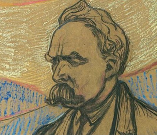 Detalle del retrato de Friederich Nietzsche por Edvard Munch, 1906