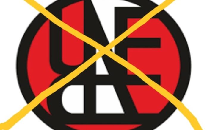 UNEAC tachada Logo de la UNEAC tachado, tal como aparece en una publicación en redes sociales de Alina Bárbara López Hernández