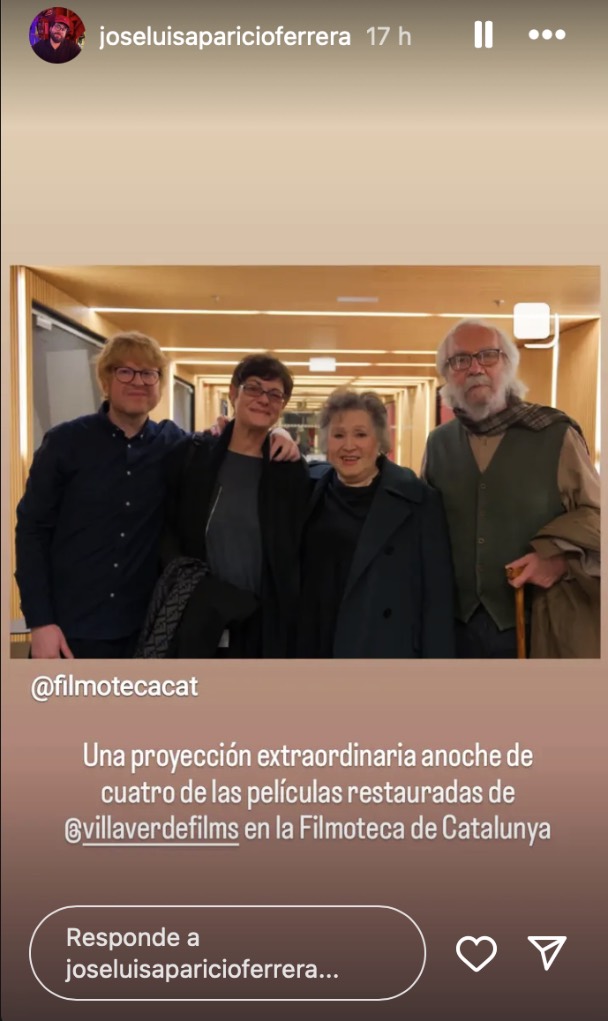 Miñuca y Fernando Villaverde (derecha) en la Filmoteca de Cataluña