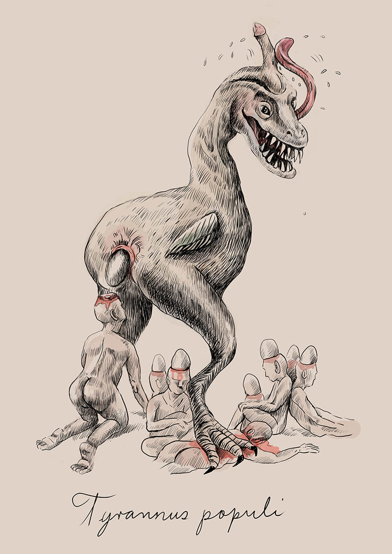 Tyrannus populi (dibujo de Camila Lobón)