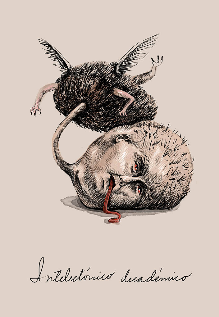 Intelectónico decadémico, dibujo de Camila Lobón
