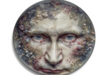 ‘Virus’: Ámsterdam acoge una gran exposición de arte disidente y antibélico contra el Kremlin ‘Viruz’; Anton Bondarev & Alina Petrova. Exposición ‘Artists Against Kremlin: Virus’; De Balie, en Ámsterdam, Países Bajos
