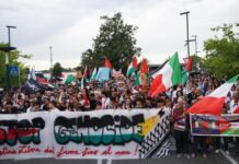 “Stop the Genocide”: una marcha en favor de Gaza opaca por una vez las marquesinas de la Mostra di Venezia Marcha propalestina en Lido durante el 82 Festival Internacional de Cine de Venecia