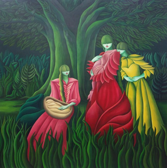Retrato familiar 2024 acrilico sobre lienzo 250 cm X 250 cm | Rialta