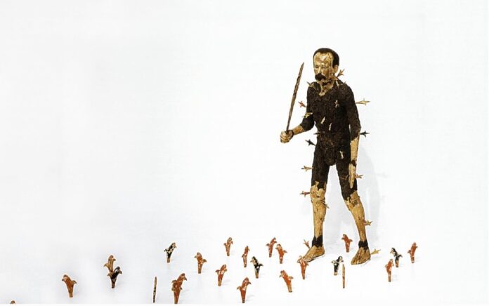 ‘Por América (José Martí)’ [1986; madera, yeso, tierra, pigmento, pelo sintético y ojos de vidrio]; Juan Francisco Elso. Obra en portada de la tercera reedición de ‘José Martí: la invención de Cuba’, de Rafael Rojas