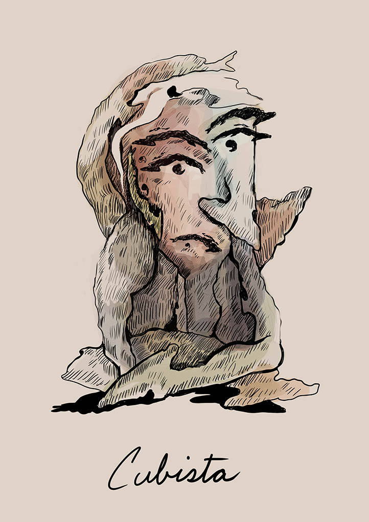 Cubista, dibujo de Camila Lobón