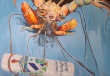 Plataforma InCUBAdora concedió a un proyecto familiar su III Beca de Creación para Intervenciones Públicas en Cuba De la serie ‘Langomosfosis’. ‘La transpintura de "El panfleto"’ (detalle); Alejandro Ulloa Rodríguez