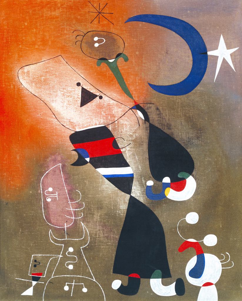 ‘Women and Bird in the Moonlight’ (1949); Joan Miró. Exposición ‘International Surrealism’ en el Museo de Arte de Dallas, Texas, EE.UU.