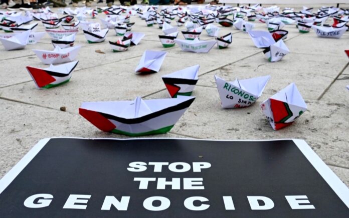 Marcha propalestina en Lido durante el 82 Festival Internacional de Cine de Venecia