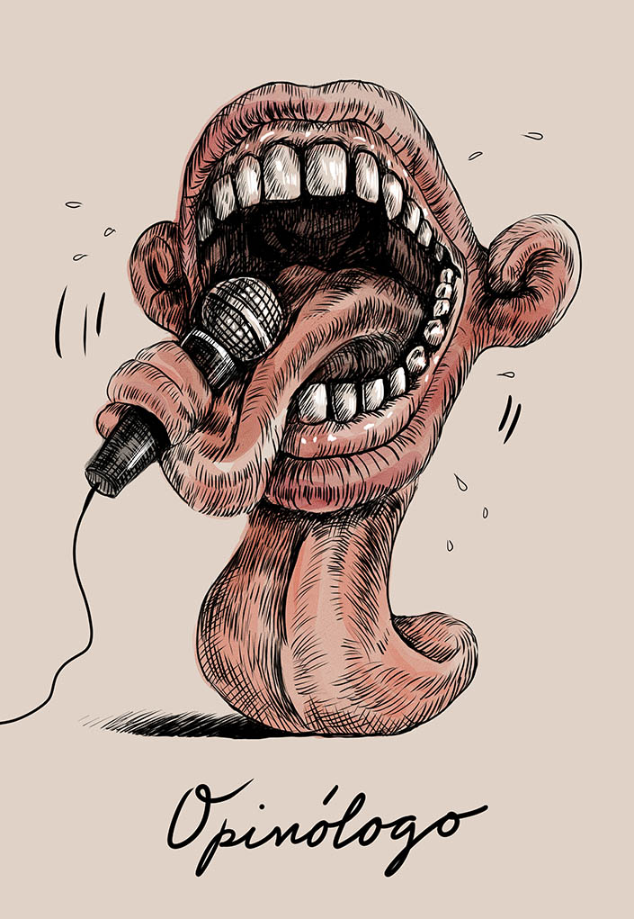 Opinólogo, dibujo de Camila Lobón