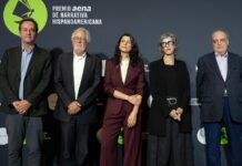 Samanta Schweblin, con los relatos de ‘El buen mal’: primer Premio Aena de Narrativa y un millón de euros Marcos Giralt Torrente, Héctor Abad Faciolince, Samantha Schweblin (ganadora), Nona Fernández y Enrique Vila-Matas, finalistas del primer Premio Aena Narrativa; Barcelona, 8 de abril de 2026