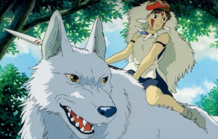 Cartel (detalle) de ‘La princesa Mononoke’ (1997); Hayao Miyazaki