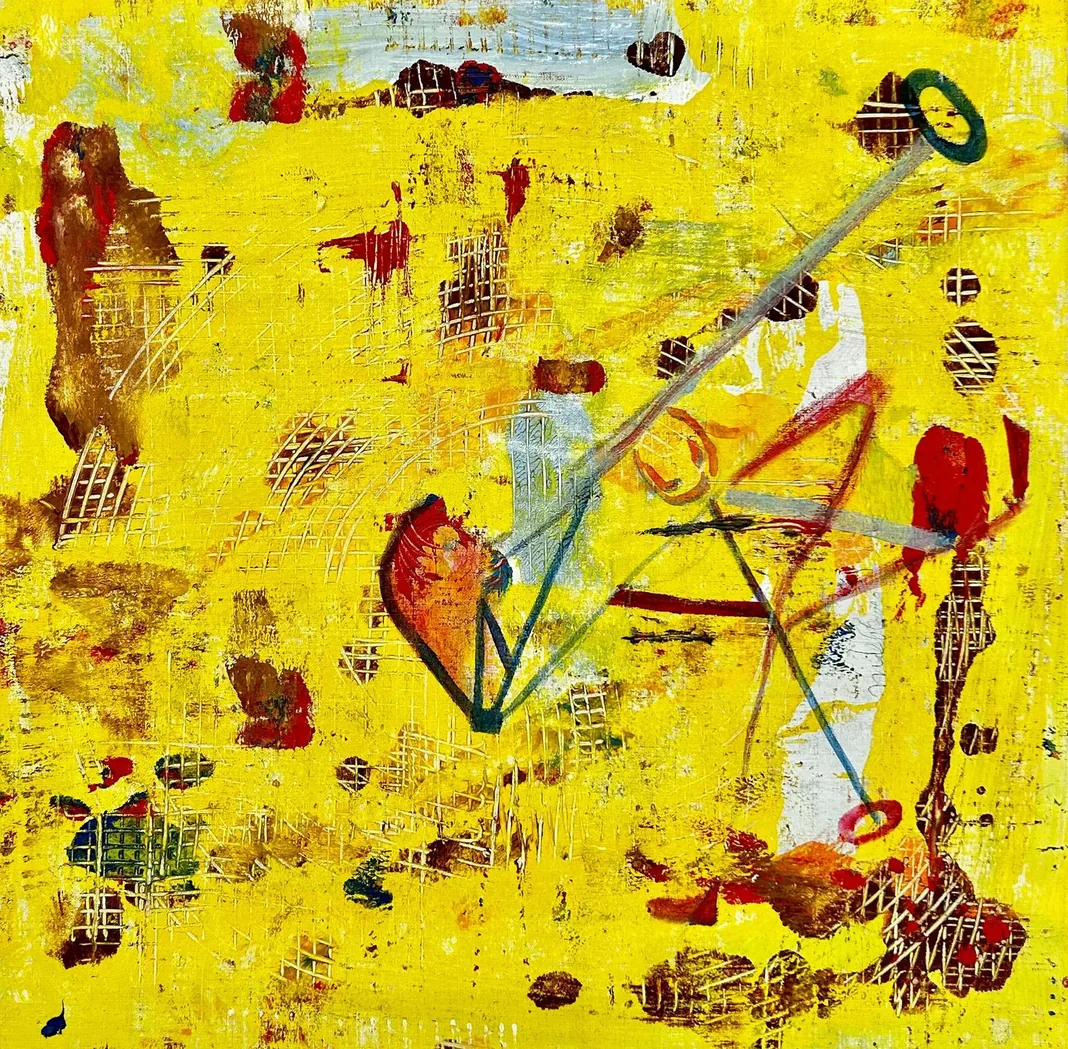 Pintura abstracta en tonos amarillos del propio Miles Davis, “Sin título” (1978).