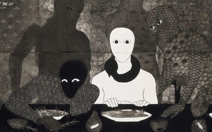 'La cena' (1993, detalle); Belkis Ayón