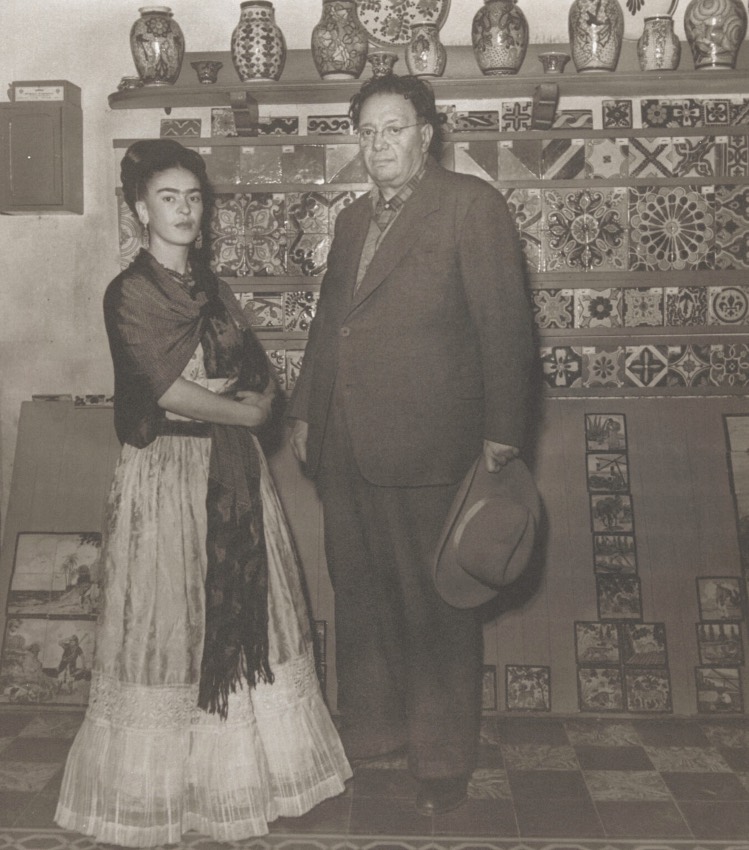 Frida Kahlo (1907-1954) y Diego Rivera (1886-1957), artistas mexicanos. Fotografía de Leo Matiz; Mexico, 1946