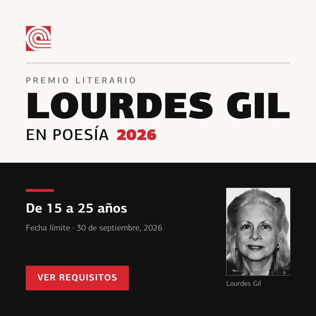 Premio Literario Lourdes Gil en Poesía 2026. Convocatoria de poesía para jóvenes de 15 a 25 años. Fecha límite: 30 de septiembre de 2026.