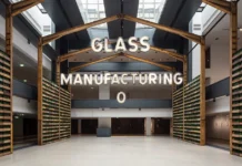 ‘The Harvest Season’: el artista ghanés Ibrahim Mahama toma la Fondation Cartier de París junto a nueve creadores invitados Instalación de Ibrahim Mahama en la Fondation Cartier: acceso enmarcado por vigas metálicas oxidadas, paredes hechas de botellas de vidrio y el letrero luminoso “Glass Manufacturing”.